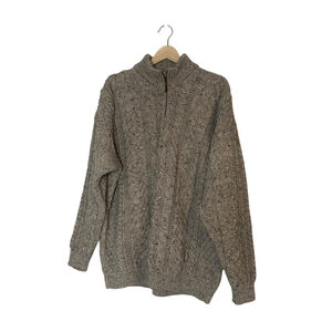 Vintage Carrig Donn Fisherman Cable knit Gray Sweater Irish wool